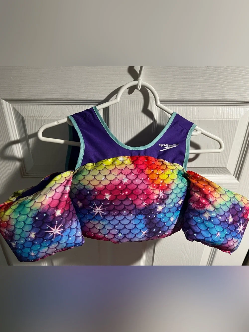 Speedo Kids Rainbow Mermaid Swim Vest - Purple Trim with Multicolor Scales